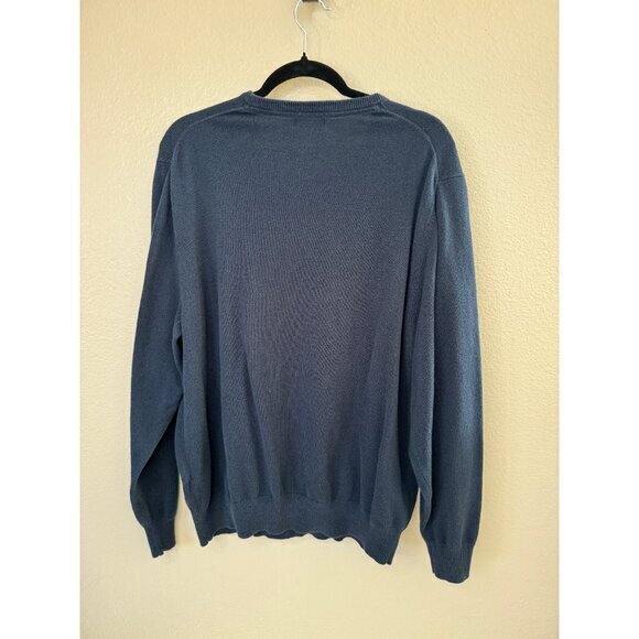Basic Edition Men's Sweater Size XXL Blue Long Sleeve Sweater oversized pullover - Picture 6 of 7